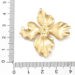 304ステンレスペンダント  花のチャーム  PVD真空メッキ  18KGP本金メッキ  41x38.5x3mm  穴：1.4mm&nbsp;STAS-R155-045G-01