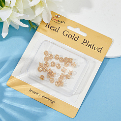 40Pcs Brass Double Bead Caps&nbsp;KK-BBC0022-78