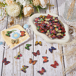 100Pcs 2-Hole Printed Wood Buttons&nbsp;BUTT-SP0001-09