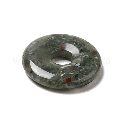 天然アフリカンブラッドストーンペンダント  ドーナツ/パイディスクチャーム  29.5x5.5mm  穴：7.3~8.3mm&nbsp;G-I331-01I