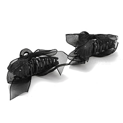 ポリエステル＆樹脂製のヘアクリップ  蝶結び  ブラック  65~70x85x35~36mm&nbsp;MRMJ-P021-03