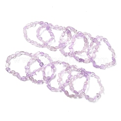 女性用天然アメジストビーズストレッチブレスレット  ナゲット  内径：2-1/8インチ（5.4cm）〜2-1/4インチ（5.7cm）&nbsp;BJEW-K213-C23