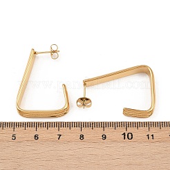 304 Stainless Steel Trapezoid Stud Earrings&nbsp;EJEW-P324-13G