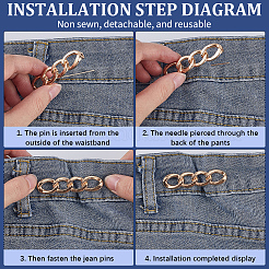 6Pcs Chain Shape Alloy Adjustable Jean Pins&nbsp;AJEW-GF0009-70LG