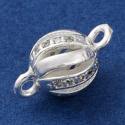 Brass Micro Pave Clear Cubic Zirconia Connector Charms&nbsp;KK-A230-06D-S