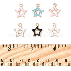 20本4色合金エナメルペンダント  スター  ミックスカラー  16x14x2mm  穴：1.6mm  5個/カラー&nbsp;ENAM-FP0002-65