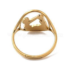 Ion Plating(IP) 304 Stainless Steel Yoga Adjustable Ring for Women&nbsp;RJEW-M149-27G