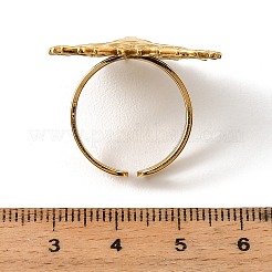 304ステンレススチールカフオープンリング  太陽  18KGP本金メッキ  18mm&nbsp;RJEW-H269-01G