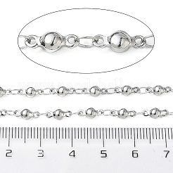 変色しにくい304ステンレススチールボールリンクチェーン  ハンダ付け  装飾的なチェーン  スプールで  ステンレス鋼色  3.5mm  約32.8フィート（10m）/ロール&nbsp;CHS-L015-39