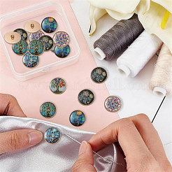 24Pcs 6 Styles 1-Hole Alloy Shank Buttons&nbsp;BUTT-CY0001-44B