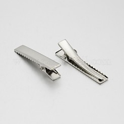 アイアン製ダッカールクリップパーツ  プラチナ  34x7mm&nbsp;IFIN-A171-08A-02