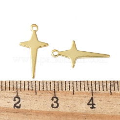 ステンレスペンダント201個  クロスチャーム  ゴールドカラー  16x8x0.5mm  穴：1.2mm&nbsp;STAS-I330-048G