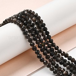 Natural Silver Sheen Obsidian Beads Strands&nbsp;G-E608-A02-C