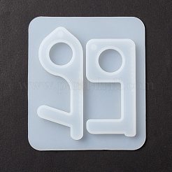 キーシェイプDIYペンダントシリコンモールド  ドゥークフックレジンキャストモールド  タッチドアオープナーを作らないため  ホワイト  101x89x7mm  穴：3.5mm  内径：69~80x29~33mm&nbsp;DIY-F114-14