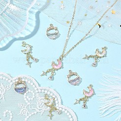 2Pcs 2 Styles Alloy Glass Pendants&nbsp;FIND-YW0010-32A