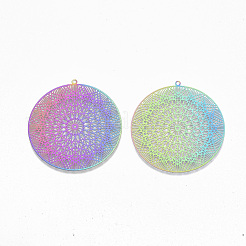 Ion Plating(IP) 201 Stainless Steel Filigree Pendants&nbsp;STAS-S108-65