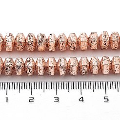 Electroplated Natural Lava Rock Beads Strands&nbsp;G-H303-A03-RG