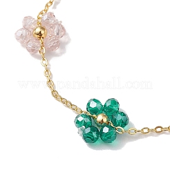 Electroplated Glass Flower Links Bracelets&nbsp;BJEW-JB10265