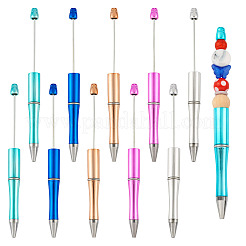 15 個 5 色のプラスチックボールペン  ビーズペン  DIYの個性的ペン用  ミックスカラー  146x12mm  3個/カラー&nbsp;FIND-BT0001-29