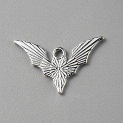 ハロウィンアロイエナメルペンダント  プラチナ  バットチャーム  ブラック  17x25.5x1mm  穴：1.8mm&nbsp;ENAM-CJC0002-34P-01