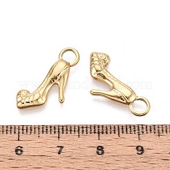 304ステンレスペンダント  ハイヒールの魅力  イオンプレーティング（ip）  18KGP本金メッキ  22x10.5x2.5mm  穴：3.5mm&nbsp;STAS-N109-256G