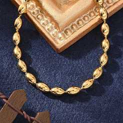 Ion Plating(IP) 304 Stainless Steel Oval Ball Chain Bracelets for Women&nbsp;BJEW-C046-01G