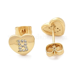 Rack Plating Brass Micro Pave Clear Cubic Zirconia Stud Earrings&nbsp;EJEW-K299-01G-B