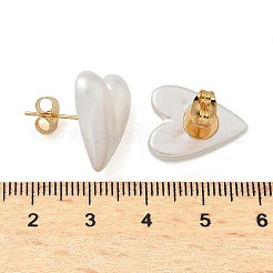 304 Stainless Steel Plastic Imitation Pearl Stud Earrings&nbsp;EJEW-R030-01G-04