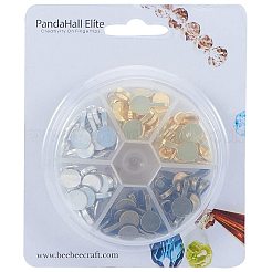 チベット風合金貼り付け用バチカン  ペンダントベイル  フラットラウンド  ミックスカラー  18x10x5.5mm  穴：6x3.5mm&nbsp;TIBEP-PH0004-13