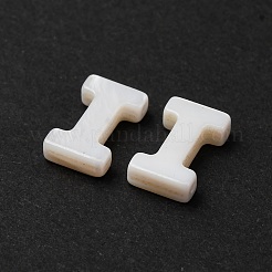 天然淡水シェルビーズ  トップドリルビーズ  ホワイト  文字.i  10x6x3mm  穴：0.8mm&nbsp;SHEL-T012-59I