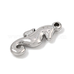 304ステンレスペンダント  タツノオトシゴチャーム  ステンレス鋼色  17x6.5x3mm  穴：1.2mm&nbsp;SA-CBAA487-12P