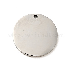 変色しない201ステンレススチールペンダント  フラットラウンド  ステンレス鋼色  イーグル模様  25x1mm  穴：1.8mm&nbsp;STAS-J041-04A