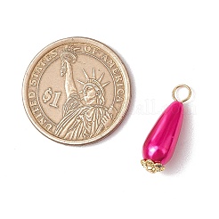 16Pcs ABS Plastic Imitation Pearl Teardrop Pendants&nbsp;PALLOY-JF03544