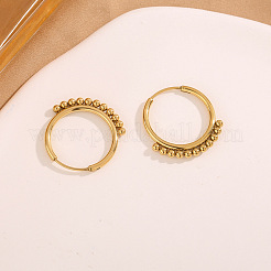 女性用304ステンレスフープピアス  ゴールドカラー  20mm&nbsp;WG7BD37-01