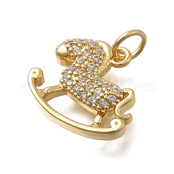 Brass Micro Pave Cubic Zirconia Pendants&nbsp;KK-D431-007G