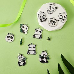 Diyパンダドロップピアス作成キット  合金エナメルペンダントを含む  鉄のピアスフックと丸カン  ミックスカラー  68個/箱&nbsp;DIY-SZ0007-97