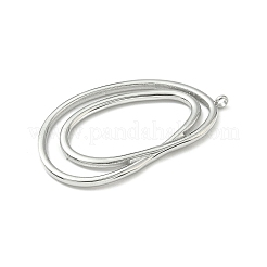 304ステンレススチール製ビッグペンダント  オーバルチャーム  変色防止  ステンレス鋼色  54x31x2.5mm  穴：2.5mm&nbsp;STAS-S182-01P