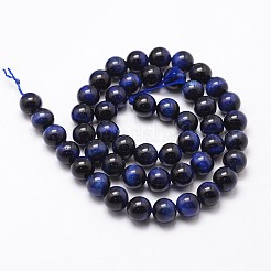 Natural Tiger Eye Bead Strands&nbsp;G-G735-23-8mm-02