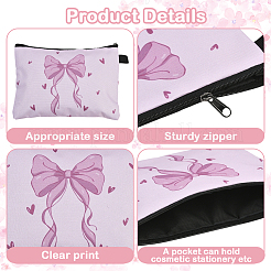 4Pcs 4 Styles Rectangle with Bowknot Printed Polyester Cosmetic Zipper Pouches&nbsp;ABAG-SP0001-51B