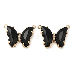 Brass Pave Faceted Glass Connector Charms&nbsp;FIND-Z020-03