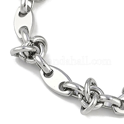 304 Stainless Steel Oval & Knot Link Bracelets for Men Women&nbsp;BJEW-G725-01P