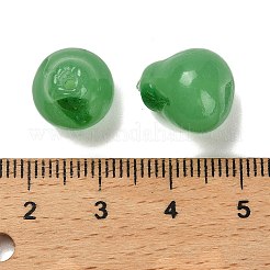 手作りランプワークビーズ  梨  グリーン  11.5-12x12-13mm  穴：1.4mm&nbsp;LAMP-I028-05A