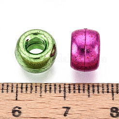 プラスチックビーズを電気メッキ  バレル  ミックスカラー  9x6mm  穴：3.7mm  約1900個/500g&nbsp;KY-C013-01A-1