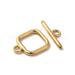 イオンプレーティング（IP）304ステンレススチールマンテル  正方形  18KGP本金メッキ  スクエア：18x13.5x2mm  穴：3mm  バー：19.5x6x2mm  穴：3mm&nbsp;STAS-H212-27G