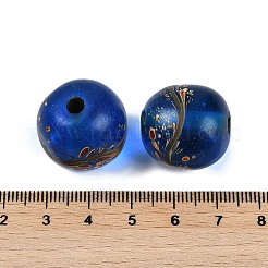 手作りランプワークビーズ  ラウンド  士官候補生ブルー  20.5-21x19-20mm  穴：4mm&nbsp;BLOW-D006-01D
