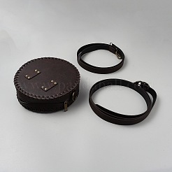 Imitation Leather Viking Tree of Life Flat Round Crossbody Bags with 2 Straps for Men&nbsp;ABAG-WH0046-106