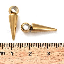 イオンプレーティング（IP）201ステンレスペンダント  コーンチャーム  18KGP本金メッキ  21x5.5~6mm  穴：3.2mm&nbsp;STAS-M323-28G-1