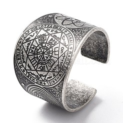 ステンレス鋼リング  アンティークシルバー  10~18mm  内径：20mm&nbsp;LS-RJEW-I099-01AS