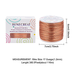 つや消し丸型アルミ線  ダークサーモン  17ゲージ  1.2mm  116 m /ロール&nbsp;AW-BC0003-30F-1.2mm