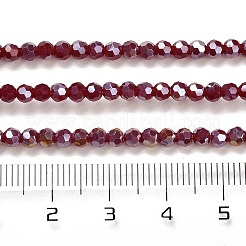 不透明ガラスビーズスタンド  ABカラー  ファセット（32ファセット）  ラウンド  暗赤色  3.5x3mm  穴：1mm  約163~166個/連  50~51cm&nbsp;EGLA-A035-P3mm-B02